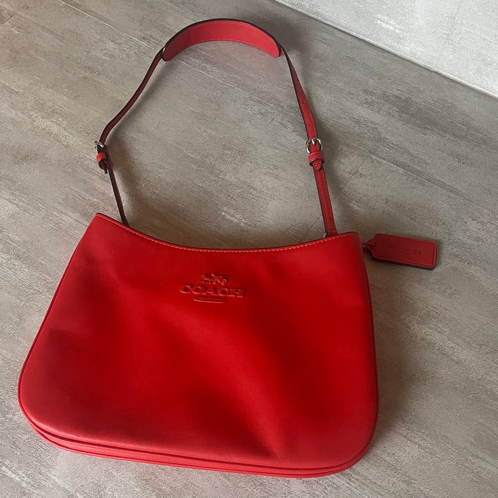 COACH- Poppy Red Shoulder Bag- Penelope- like new